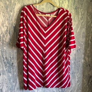 Croft & Barrow Red and White Striped Blouse